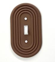 Capa oval para interruptor de luz, genérica, estilo mid-century modern, marrom