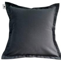 Capa Oxford Liso Decorativa p/ Almofada 43x43cm Cinza Escuro com Abas