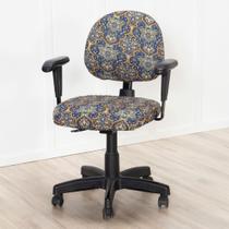 Capa p/ Cadeira Escritório Giratória Universal Ajustável Antiderrapante Assento Encosto Lavável e Pr