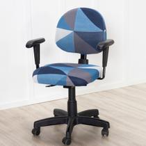 Capa p/ Cadeira Escritório Giratória Universal Ajustável Antiderrapante Assento Encosto Lavável e Pr