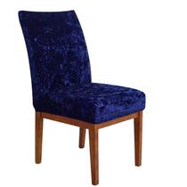 Capa p/ Cadeira Veludo Sala de Jantar Luxo Exclusiva Marinho - Charme do Detalhe