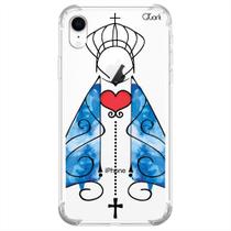 Capa p/ iphone xr (0004) nossa senhora manto azul