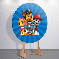 Capa p/ Painel Festa Decoração Infantil Patrulha Dog Salvadoral Redondo Tamanhos Mini e Grande Fest
