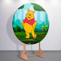 Capa p/ Painel Festa Redondo Capas Tamanho Mini ou Grande Decoração Infantil Tema Poh Mel Ursinho