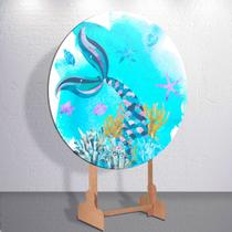Capa p/ Painel Redondo Sereia Sublimada de Festa Tamanho Grande ou Mini Decoração Infantil Menina Capa p/ Painel Redondo Sereia Sublimada de Festa Tamanho Grande ou Mini Decoração Infantil Menina