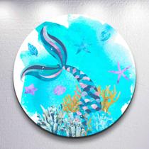 Capa p/ Painel Redondo Sereia Sublimada de Festa Tamanho Grande ou Mini Decoração Infantil Menina Capa p/ Painel Redondo Sereia Sublimada de Festa Tamanho Grande ou Mini Decoração Infantil Menina