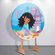 Capa p/ Painel Redondo Sereia Sublimada de Festa Tamanho Grande ou Mini Decoração Infantil Menina Capa p/ Painel Redondo Sereia Sublimada de Festa Tamanho Grande ou Mini Decoração Infantil Menina