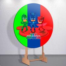 Capa p/ Painel Sublimado Decorativa Herois de Pijama Super Pj Estampa Redondo Mini ou Grande