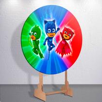 Capa p/ Painel Sublimado Decorativa Herois de Pijama Super Pj Estampa Redondo Mini ou Grande