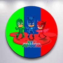 Capa p/ Painel Sublimado Decorativa Herois de Pijama Super Pj Estampa Redondo Mini ou Grande
