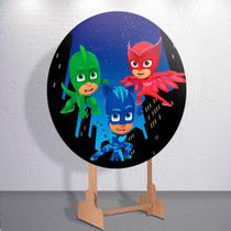 Capa p/ Painel Sublimado Decorativa Herois de Pijama Super Pj Estampa Redondo Mini ou Grande