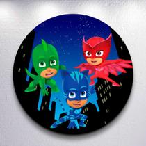 Capa p/ Painel Sublimado Decorativa Herois de Pijama Super Pj Estampa Redondo Mini ou Grande