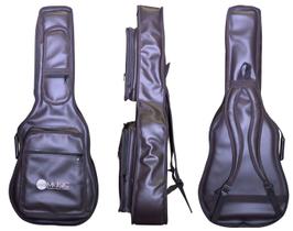 Capa p/ violão clássico premium couro "ams" marrom - JPG