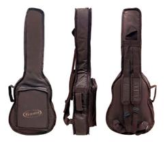 Capa p/ violão folk cargo "rozini" ny-600 marrom