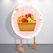 Capa Painel De Festa Redondo Diversos Tamanhos Grande E Mini Decoração Infantil Frutinhas Coloridas