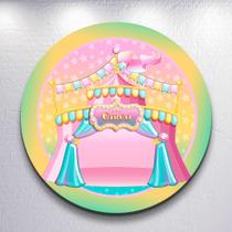 Capa painel decoração festa infantil Circo Colorido Palhacinho grande e mini redondo encantado