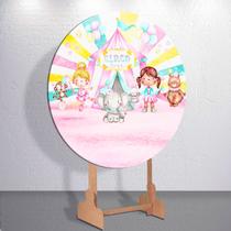 Capa painel decoração festa infantil Circo Colorido Palhacinho grande e mini redondo encantado
