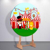 Capa painel decoração festa infantil Circo Colorido Palhacinho grande e mini redondo encantado