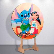 Capa Painel Festa Lil0 Alien Azul Estampa Redondo Mini Grande Tamanhos Diversos Decoração Evento