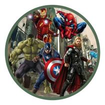 Capa Painel Redondo 50x50cm Mini Mesa Tema Vingadres Heróis