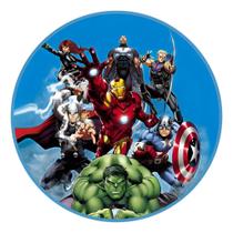 Capa Painel Redondo 50x50cm Mini Mesa Tema Vingadres Heróis