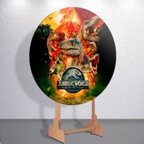 Capa Painel Redondo Festa Parque Dos Dinossauros Estampa Infantil Mini e Grande Decoração Divertida