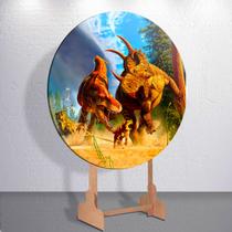 Capa Painel Redondo Festa Parque Dos Dinossauros Estampa Infantil Mini e Grande Decoração Divertida