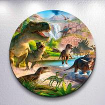 Capa Painel Redondo Festa Parque Dos Dinossauros Estampa Infantil Mini e Grande Decoração Divertida