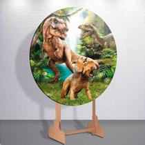 Capa Painel Redondo Festa Parque Dos Dinossauros Estampa Infantil Mini e Grande Decoração Divertida
