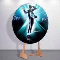 Capa Painel Redondo Festa Rei Do Pop Estampa Mini e Grande Decoração Michael