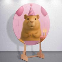 Capa Painel Redondo Tamanhos Diversos Grande e Mini Decoração Aniversário Tema Capivara Festa