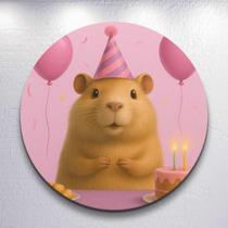 Capa Painel Redondo Tamanhos Diversos Grande e Mini Decoração Aniversário Tema Capivara Festa