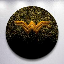 Capa Painel Redondo Tema Heroina Menina Maravilha Capa Sublimada de Festa Tamanho Grande ou Mini Dec