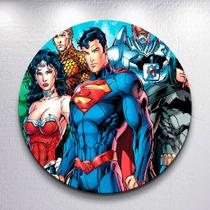 Capa Painel Sublimado Dc Heroi Super Amigos Menino Decoração Festa Estampa Redondo Mini Grande