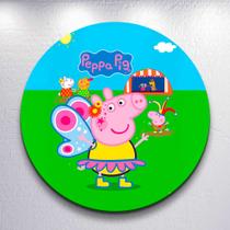 Capa Painel Sublimado Decorativa Desenho Family Pig Estampa Redondo Mini ou Grande Capa Painel Sublimado Decorativa Desenho Family Pig Estampa Redondo Mini ou Grande