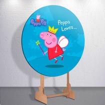 Capa Painel Sublimado Decorativa Desenho Family Pig Estampa Redondo Mini ou Grande Capa Painel Sublimado Decorativa Desenho Family Pig Estampa Redondo Mini ou Grande