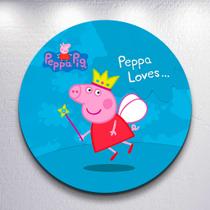 Capa Painel Sublimado Decorativa Desenho Family Pig Estampa Redondo Mini ou Grande Capa Painel Sublimado Decorativa Desenho Family Pig Estampa Redondo Mini ou Grande