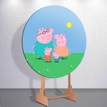 Capa Painel Sublimado Decorativa Desenho Family Pig Estampa Redondo Mini ou Grande Capa Painel Sublimado Decorativa Desenho Family Pig Estampa Redondo Mini ou Grande