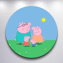 Capa Painel Sublimado Decorativa Desenho Family Pig Estampa Redondo Mini ou Grande Capa Painel Sublimado Decorativa Desenho Family Pig Estampa Redondo Mini ou Grande