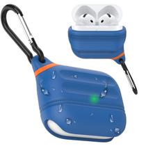 Capa para AirPods 4 à prova d'água ATIMIRA com gancho azul e presente Capa para AirPods 4 à prova d'água ATIMIRA com gancho azul e presente