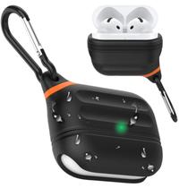 Capa para AirPods 4 à prova d'água ATIMIRA com gancho preto Capa para AirPods 4 à prova d'água ATIMIRA com gancho preto