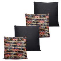 Capa Para Almofada 45x45 Cm Sala de Estar Kit Com 4 Unidades