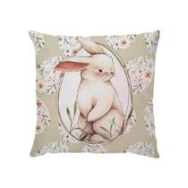 Capa para Almofada 45x45cm Páscoa Coelho Ovos Dud Almofadas