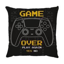 Capa para Almofada 45x45cm Sarja Infantil Game Over Preto Dud Almofadas Capa para Almofada 45x45cm Sarja Infantil Game Over Preto Dud Almofadas