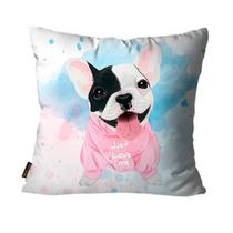 Capa Para Almofada Decorativa Bulldog Just Love Me 45x45cm
