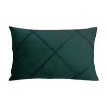 Capa para Almofada Drapeada em Veludo Retangular Verde Escuro Capa para Almofada Drapeada em Veludo Retangular Verde Escuro
