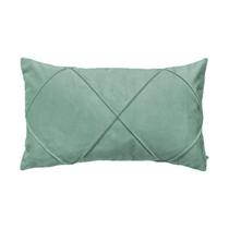 Capa para Almofada Drapeada em Veludo Retangular Verde Menta