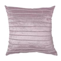 Capa para Almofada Drapeada Line em Veludo Quadrada Rosa Quartzo