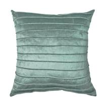 Capa para Almofada Drapeada Line em Veludo Quadrada Verde Menta