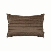Capa para Almofada Drapeada Line em Veludo Retangular 60x40 Marrom Camurça